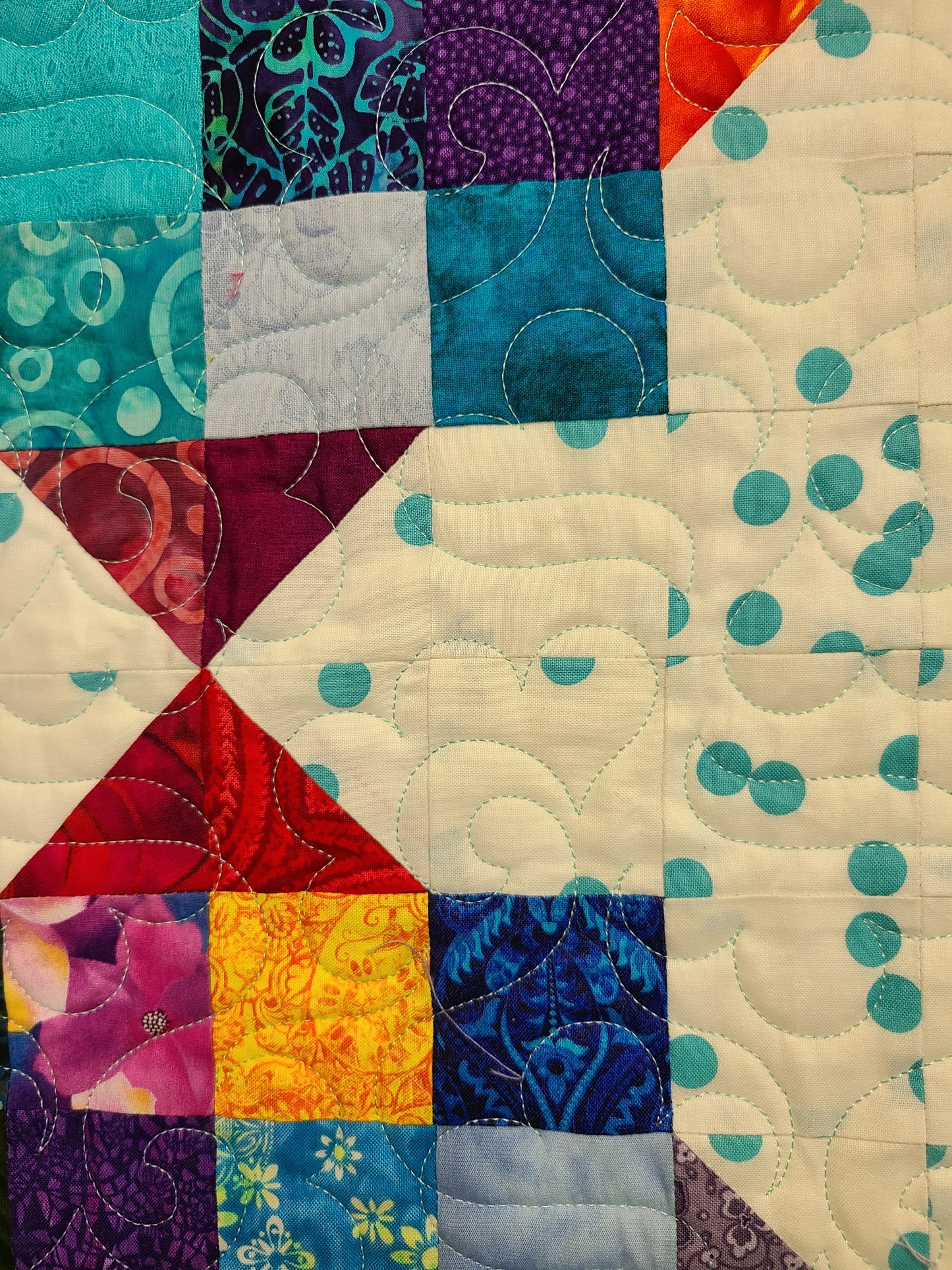 Patchwork and Bubbles 71" x 82"