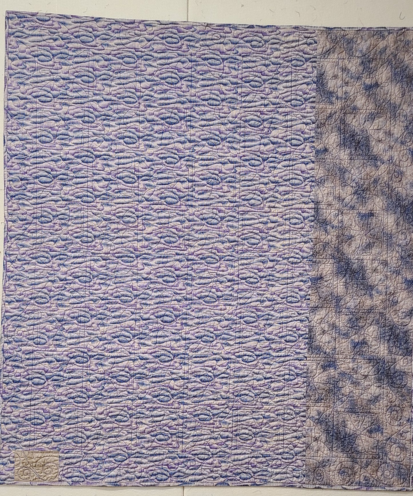 Baby Quilt Blue & Taupe